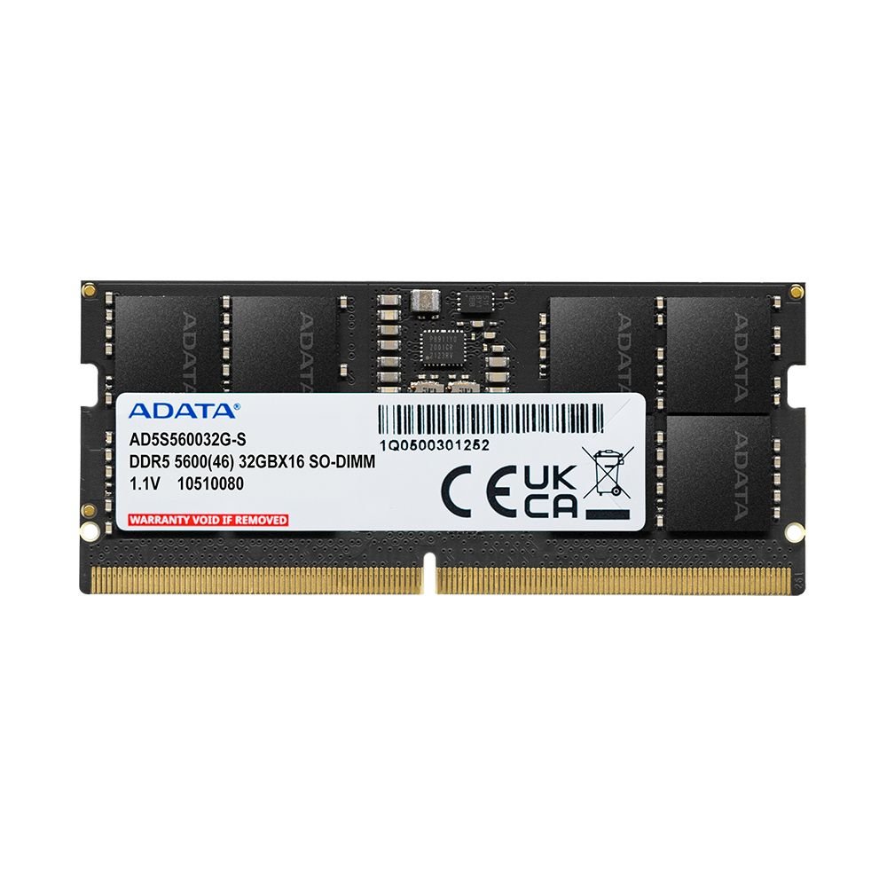 RAM ADATA DDR5 5600 MT/s 32 GB (1×32 GB) CL46 SO-DIMM 262-Pins ECC Unbuffered Laptop Memory