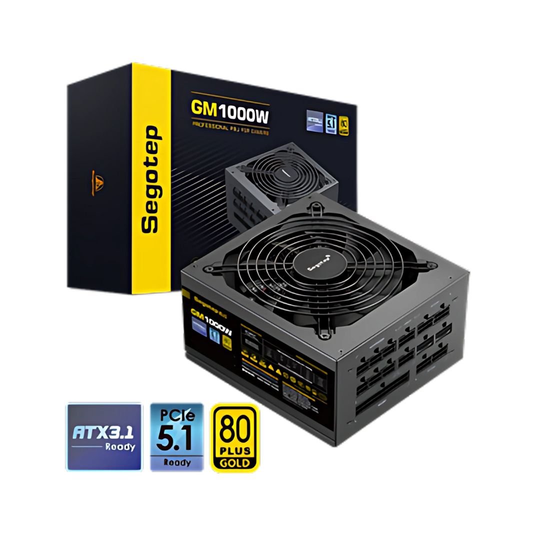 Power Supply Segotep GM1000W 1000W Gold 80+ Full Modular 80+, PCIe 5.1 & ATX 3.1 - Black