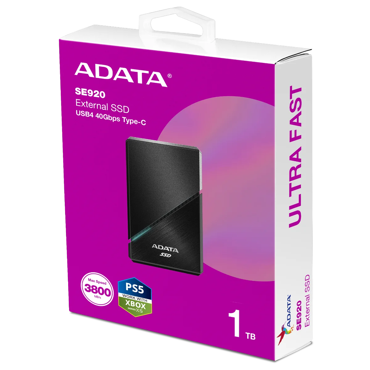 Storage ADATA SE920 External SSD USB4 40Gbps Active Cooling 3800MB/s Read 3700MB/s Write