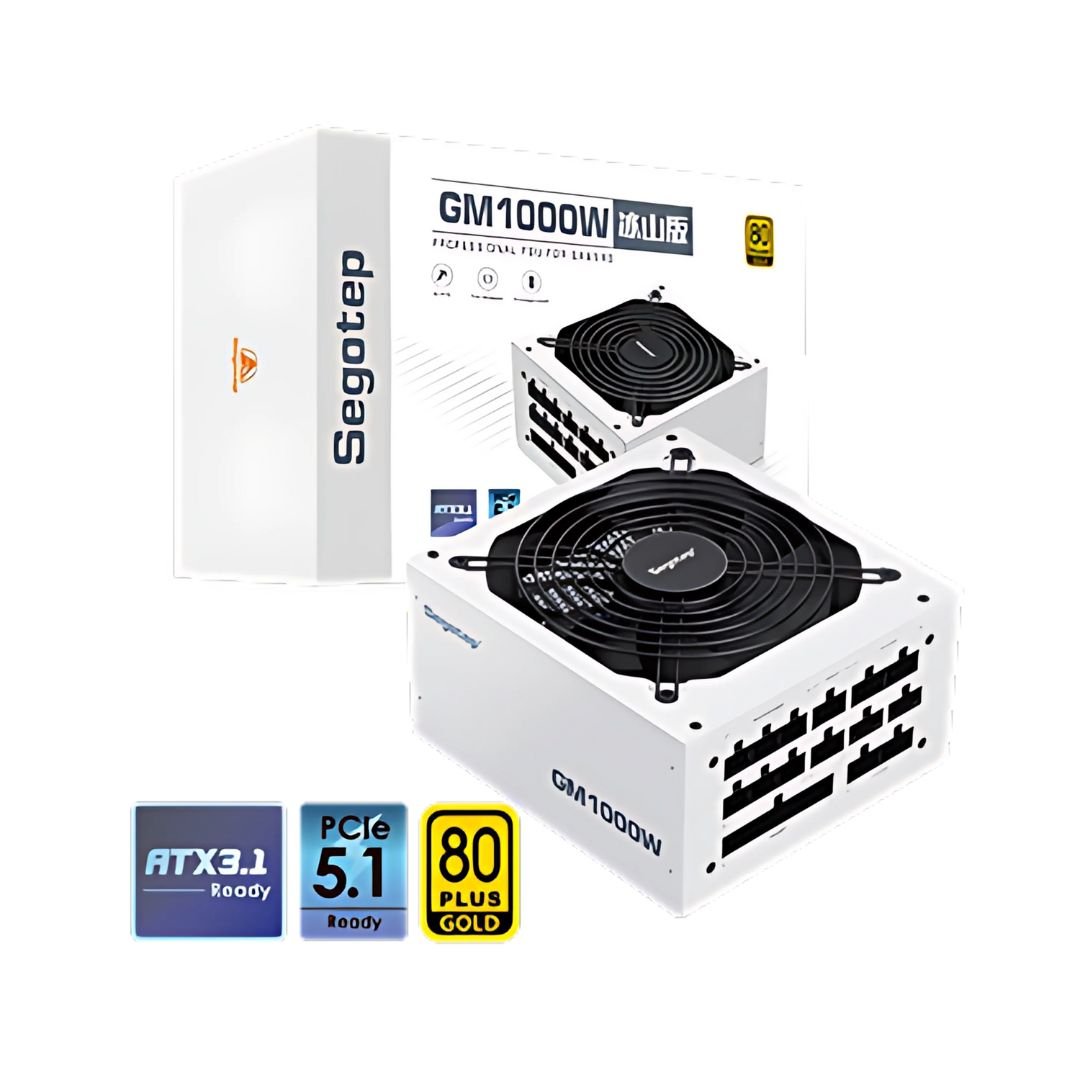 Power Supply Segotep GM1000W 1000W Gold 80+ Full Modular, PCIe 5.1 & ATX 3.1 - White