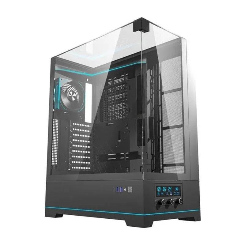 Cooler DarkFlash DY450L Pro ATX Tempered Glass Gaming Case (With 1 Pre-Installed ARGB Fan) - Black