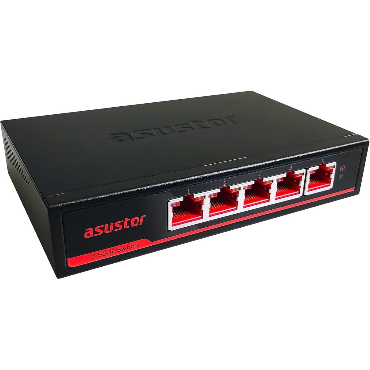 Storage Asustor ASW205T 5-Port 2.5 GbE Unmanaged Switch, Fanless Metal Case, 10 W, Wall/Desktop Mount, Cat5e Compatible