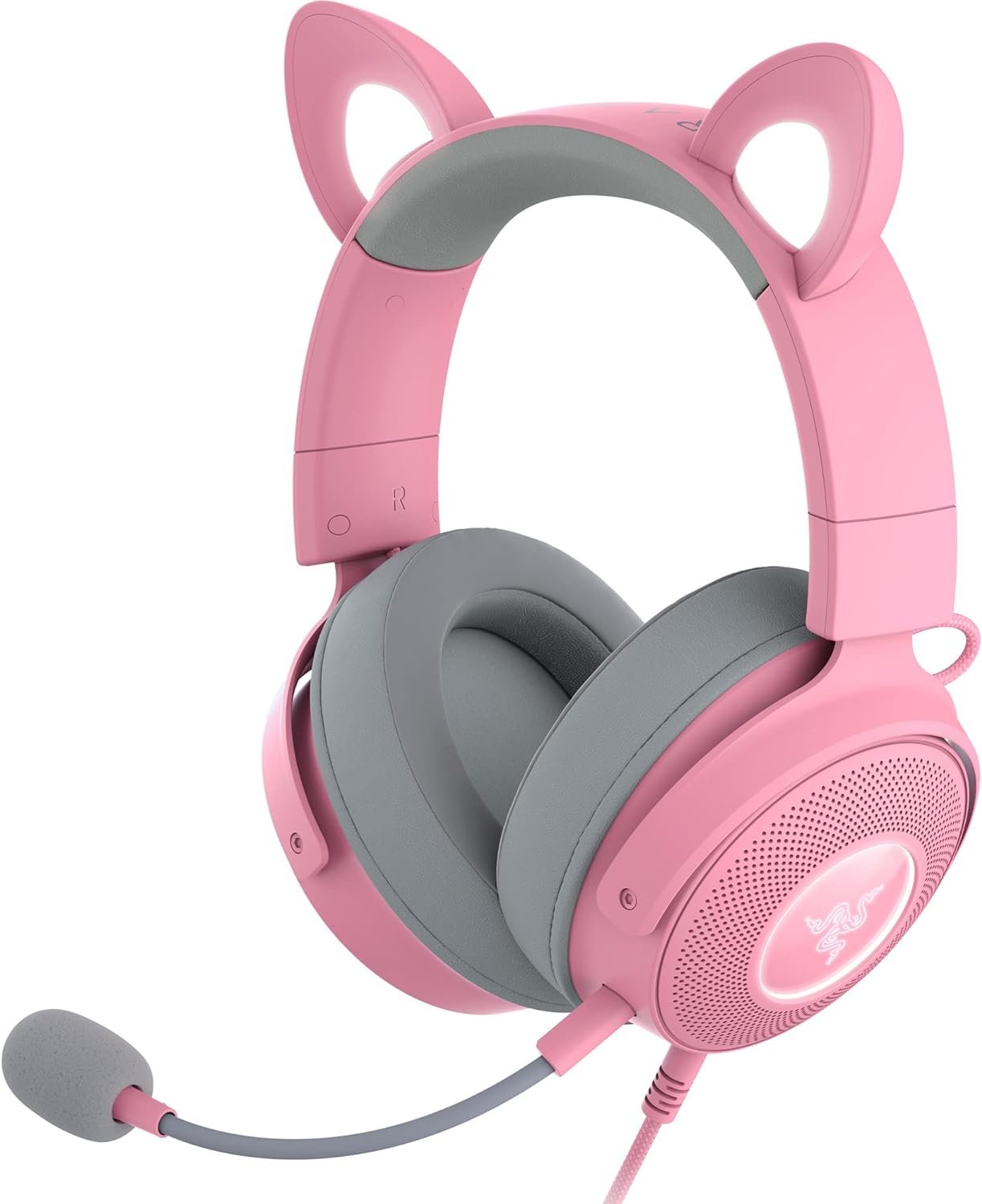 Cooler Razer Kraken Kitty V2 Pro Wired Gaming Headset - Interchangeable Ears, THX Spatial Audio, RGB Lighting, Detachable Mic — Quartz