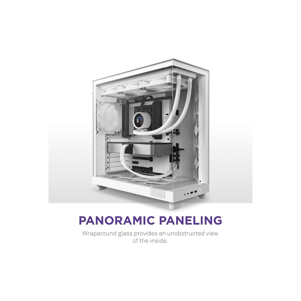 Case NZXT H6 FLOW COMPACT DUAL-CHAMBER ATX WHITE CASE