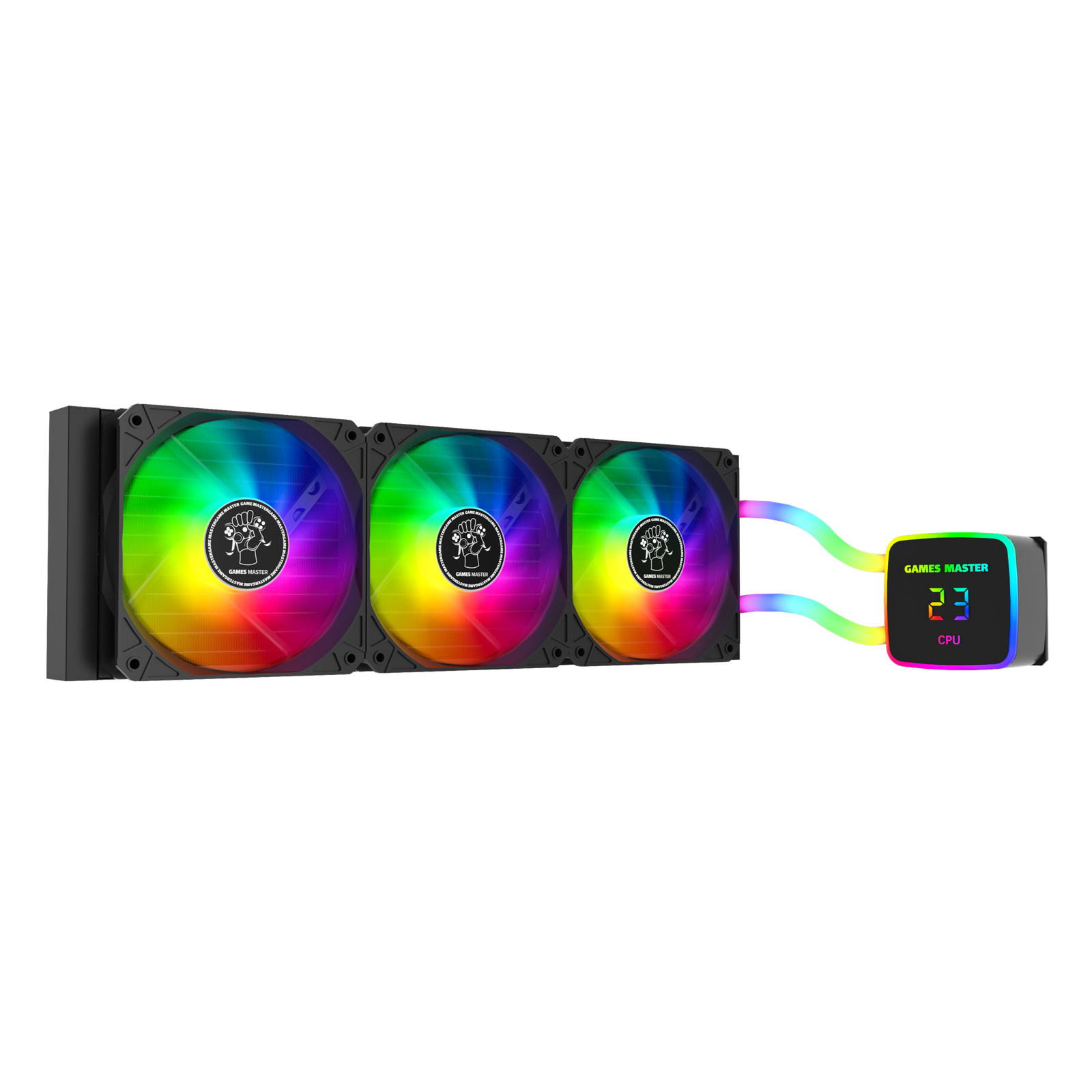 Cooler GAMES MASTER LZ360 PLUS ARGB CPU Liquid Cooler - 2.4" IPS LCD Screen - 360mm Radiator with LIGHT TUBE.