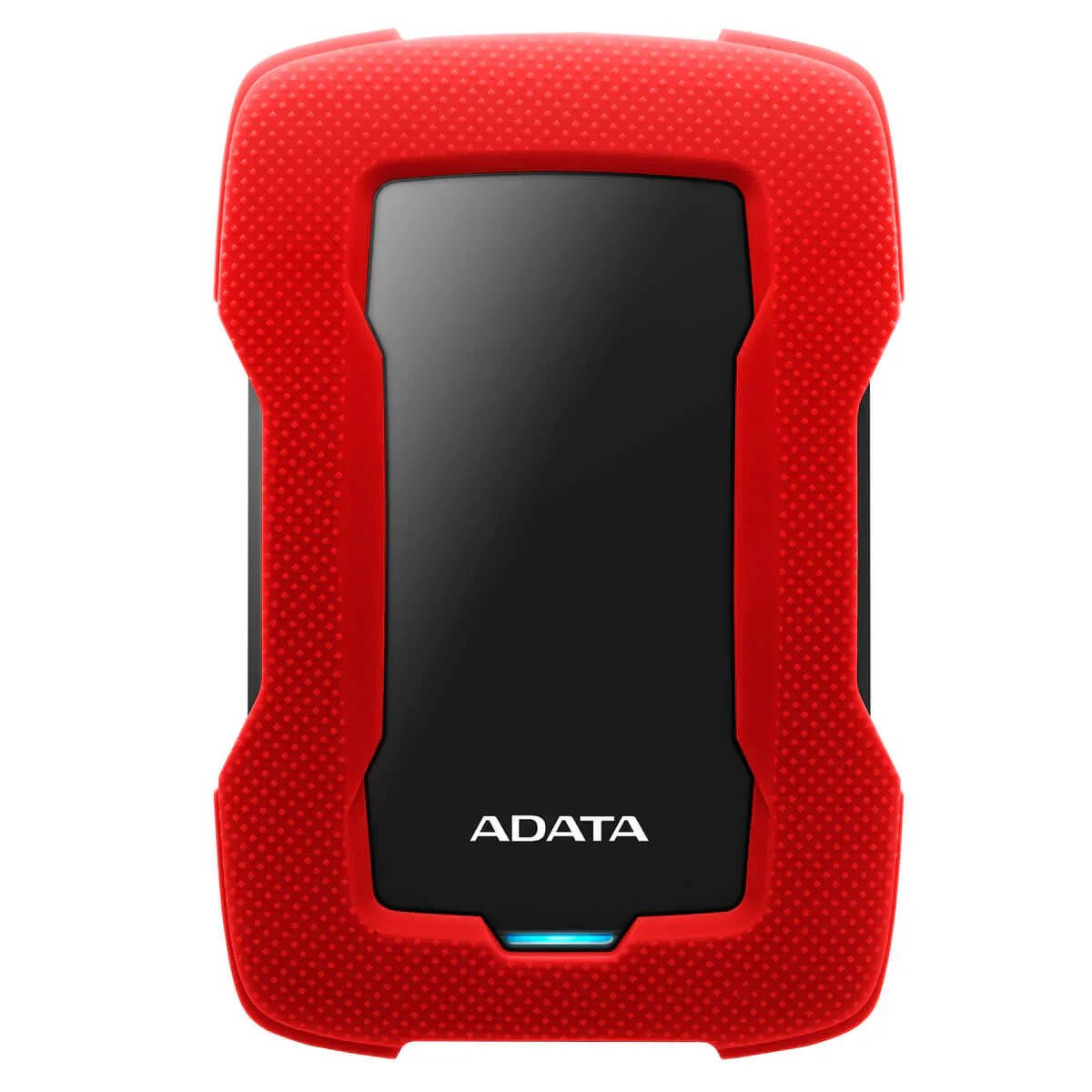 Storage ADATA HD330 External Hard Drive USB 3.2 Durable Shockproof Silicone Protective Rugged Design - 1TB — Red