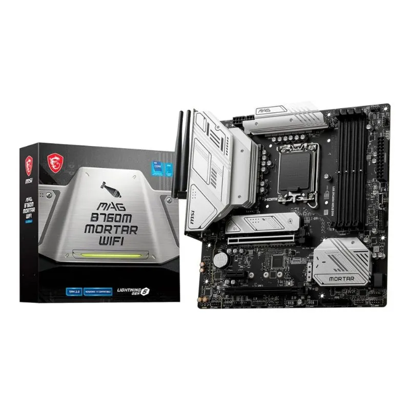 Motherboard MSI MAG B760M Mortar WiFi II Intel Micro-ATX Motherboard - Black