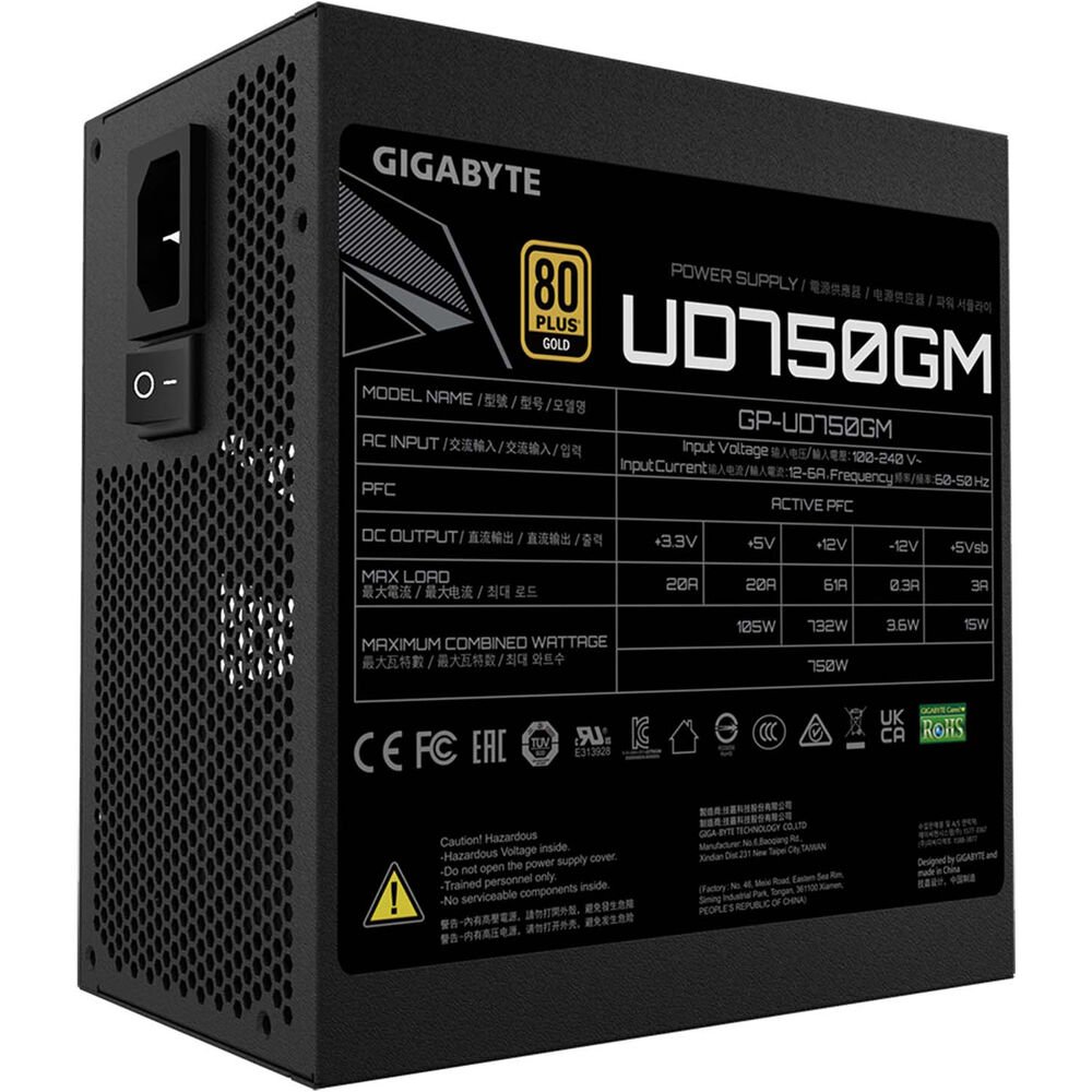 Power Supply GIGABYTE UD750GM 750W 80 PLUS Gold Modular ATX