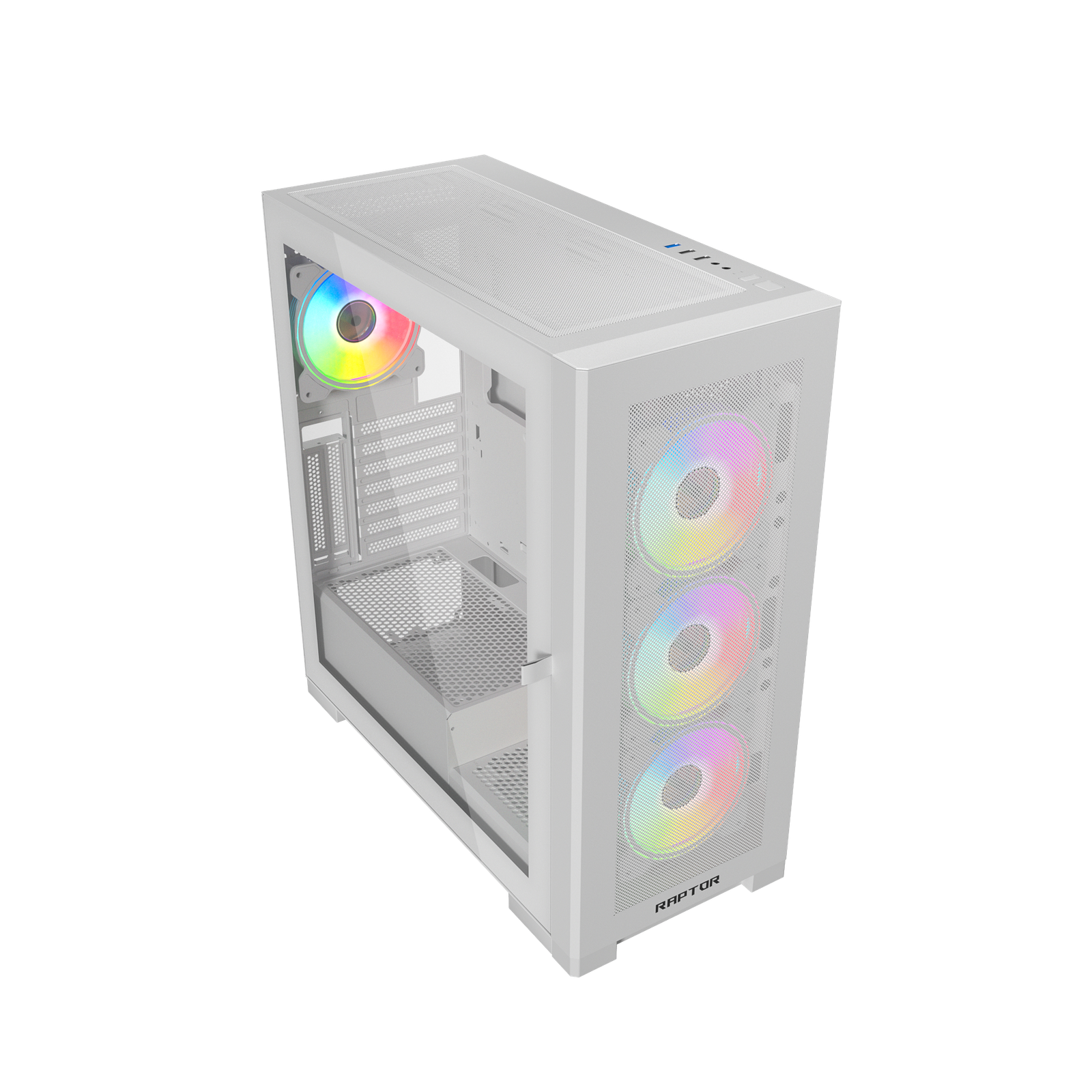 Case Raptor 290-XL ARCTIC HAWK RGB Mid Tower Case - White