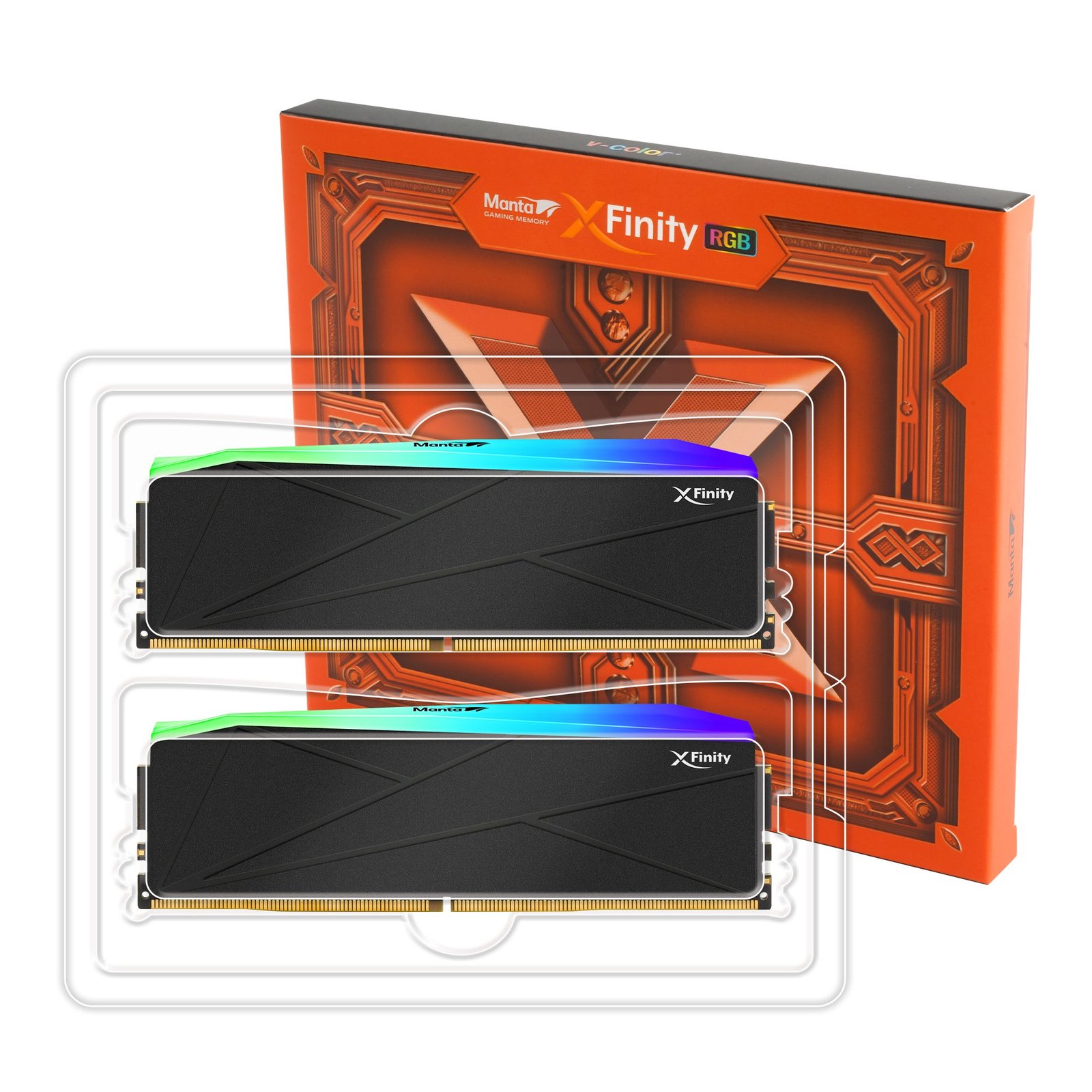 RAM V-Color Manta XFinity RGB DDR5 64GB (32GB x 2) 6400MHz XMP 3.0 & AMD EXPO CL32