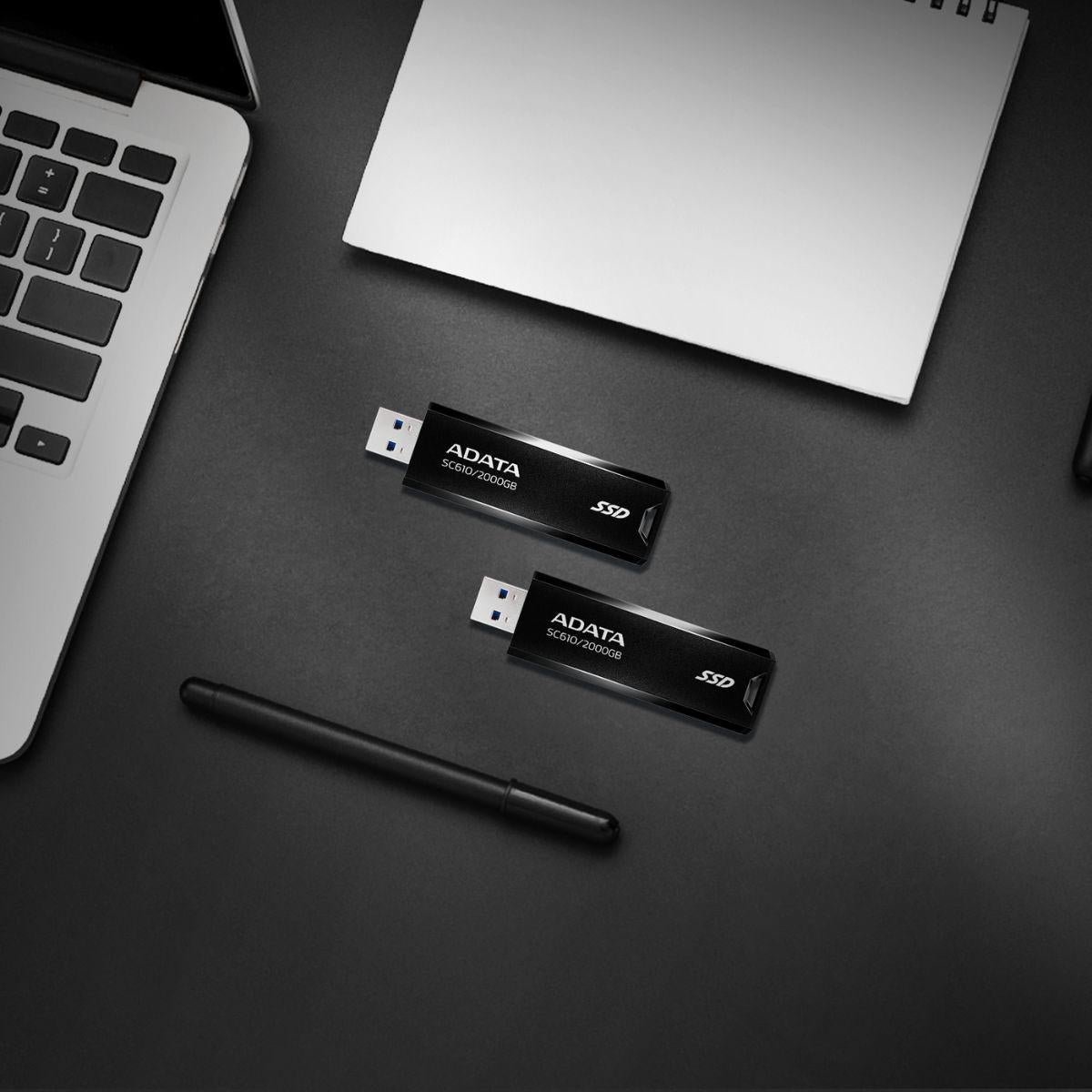 Storage ADATA SC610 External SSD USB 3.2 Gen2 550MB/s Read 500MB/s Write Capless Slide-Out Cableless - 500GB