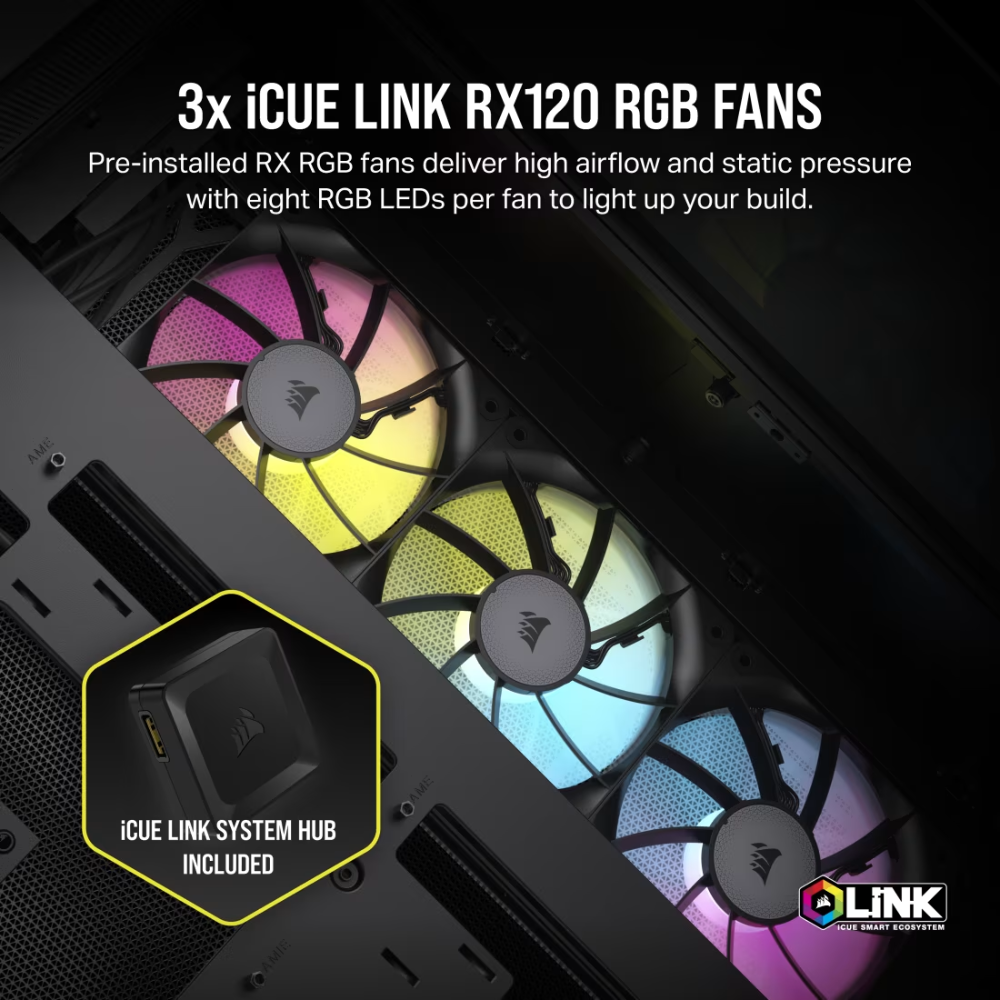 Case CORSAIR 6500X TEMPERED GLASS MT CASE RGB BLACK ICUE LINK