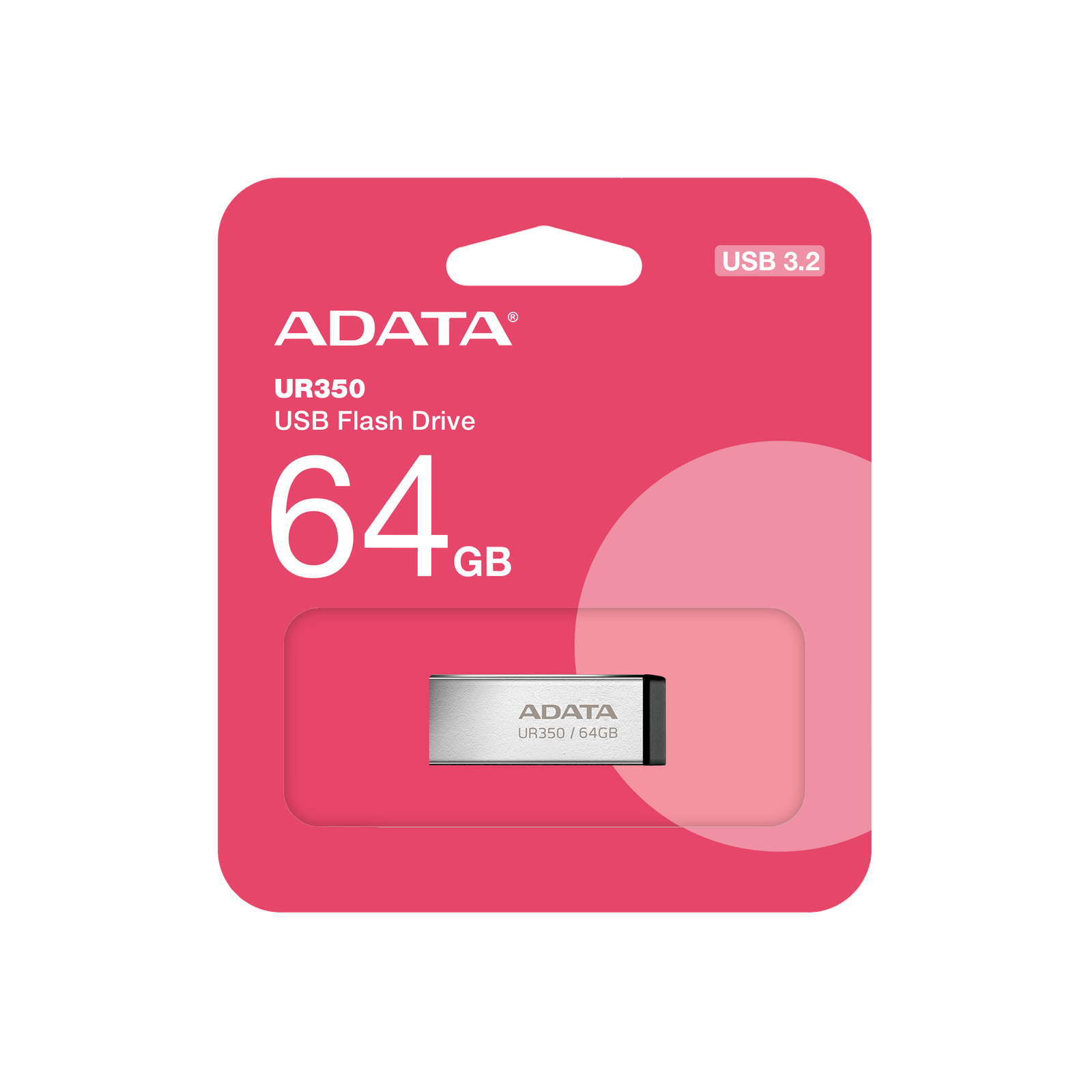 Storage ADATA UR350 USB 3.2 Gen1 Flash Drive Waterproof Featherweight 3.5g — 64GB / Black
