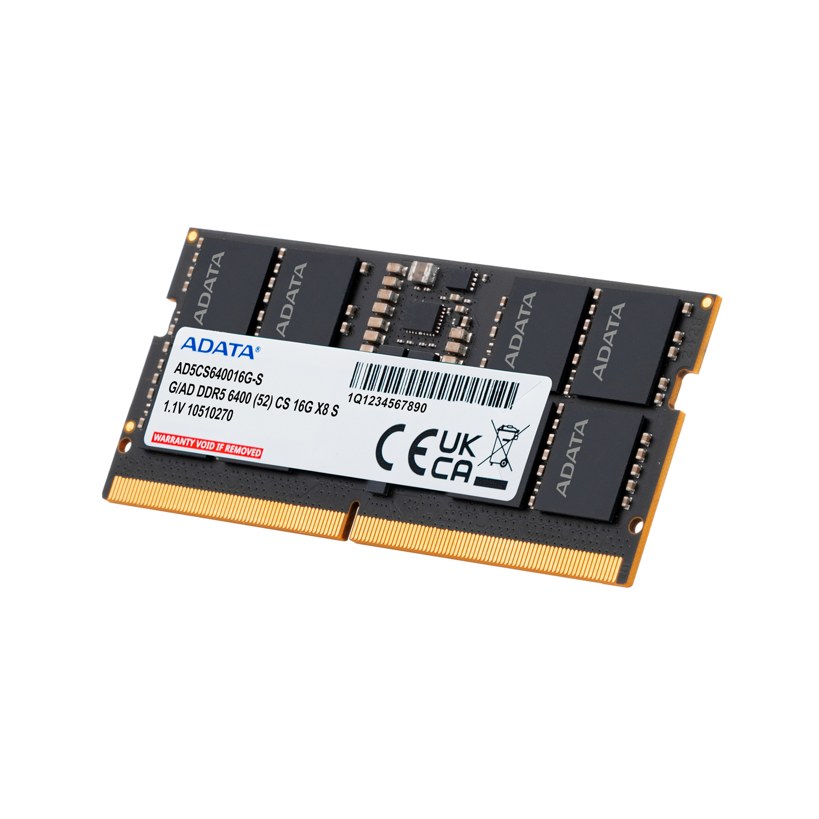 RAM ADATA DDR5 SO-DIMM Memory Module - 6400 MT/s, 1.1 V, Built-In PMIC & On-Die ECC, 16GB Laptop RAM