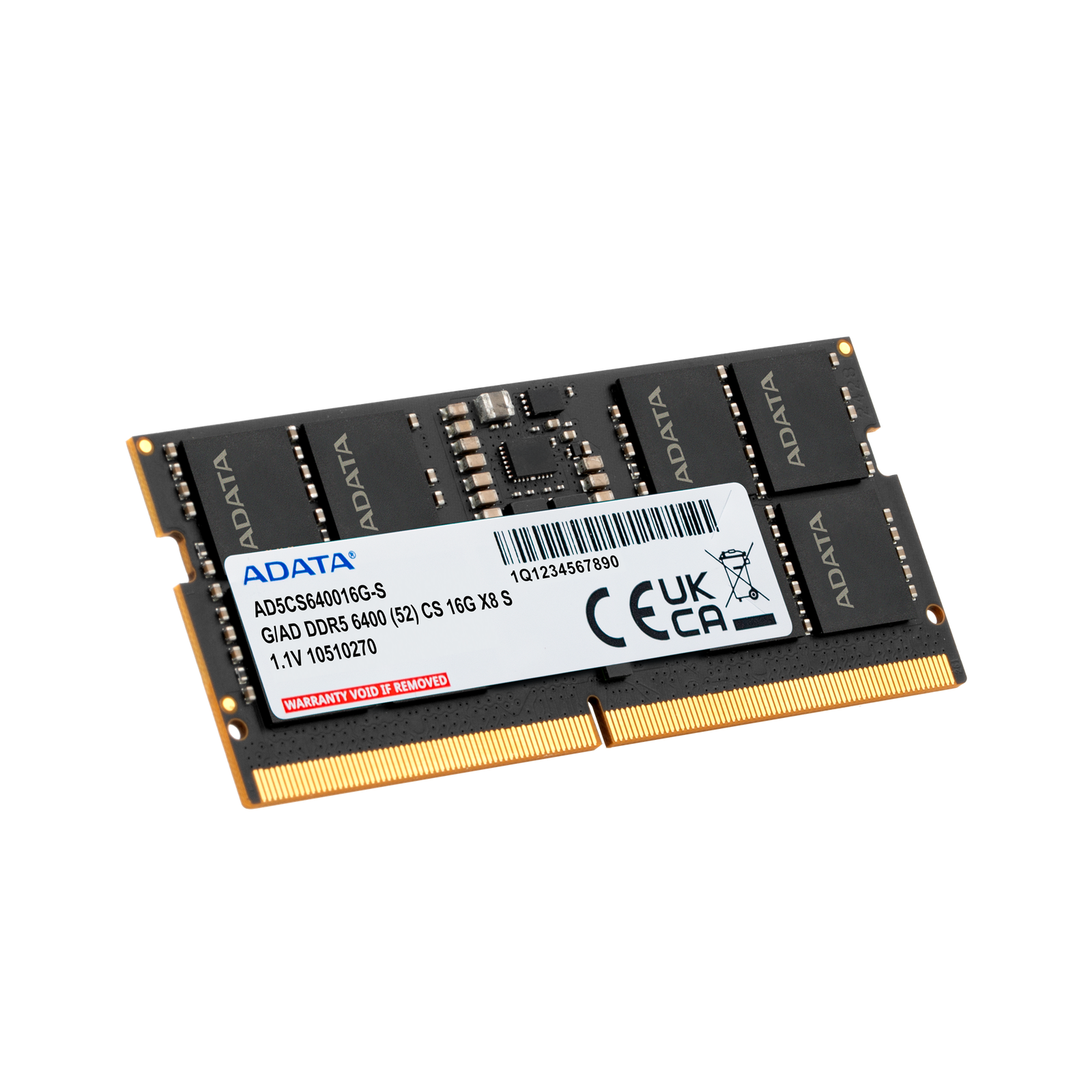 RAM ADATA DDR5 SO-DIMM Memory Module - 6400 MT/s, 1.1 V, Built-In PMIC & On-Die ECC, 16GB Laptop RAM