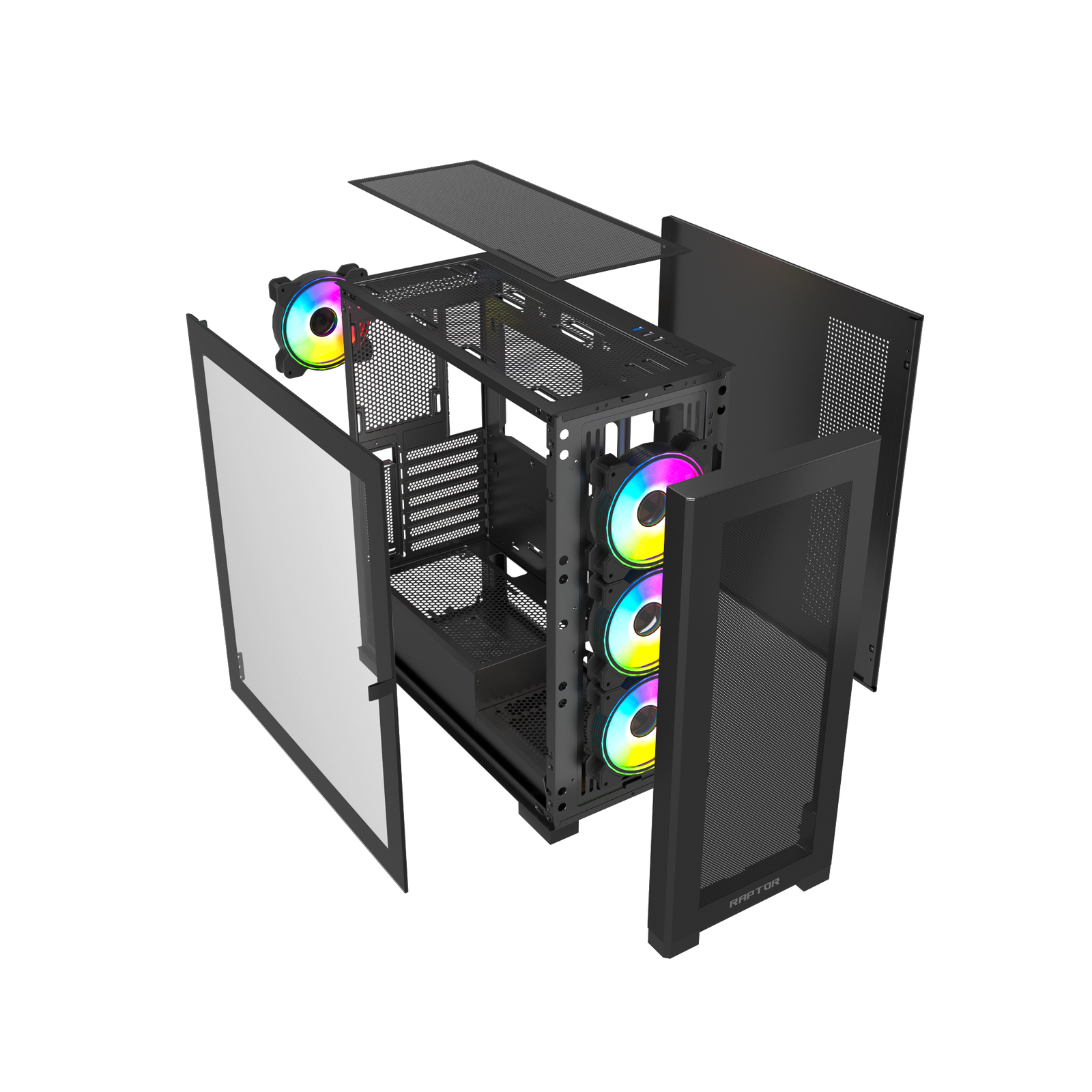 Case Raptor 290-XL ARCTIC HAWK RGB Mid Tower Case - Black