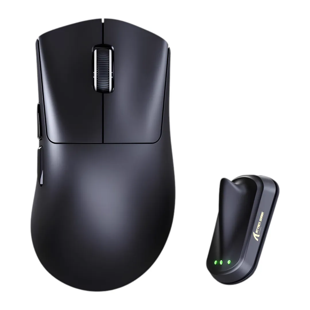 Mouse Attack Shark V8 Ultra-Light Ergonomic Wireless Schwarz
