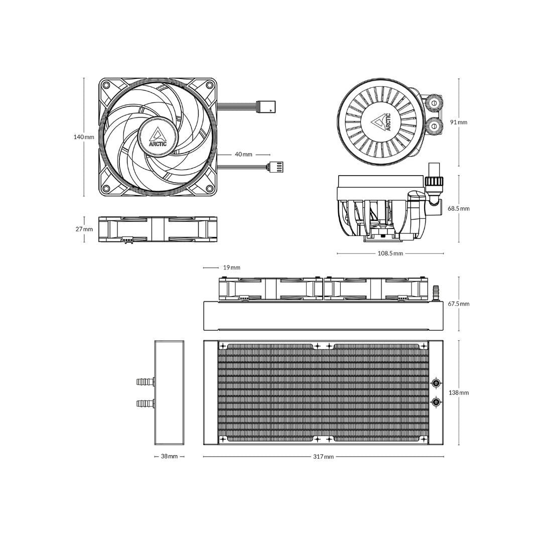 Cooler Arctic Liquid Freezer III 280 A-RGB - White