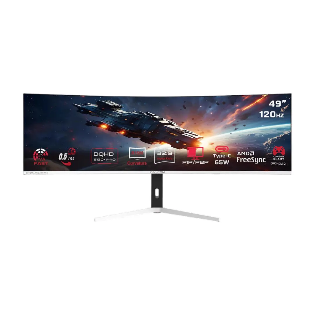 Monitor GameOn 49In 5K DQHD 120Hz Fast VA Curved GOAC49DQHD120