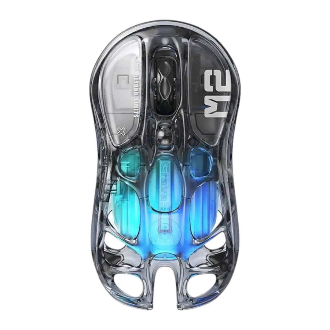Mouse GravaStar Mercury M2 Transparent Black Wireless