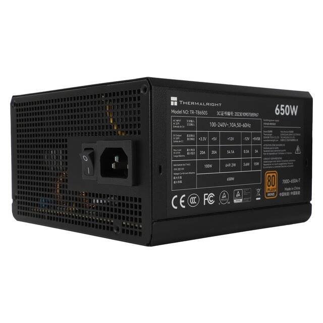 Power Supply Thermalright TB650S 650W 80+ Bronze [Non-Modular] PSU (Black)