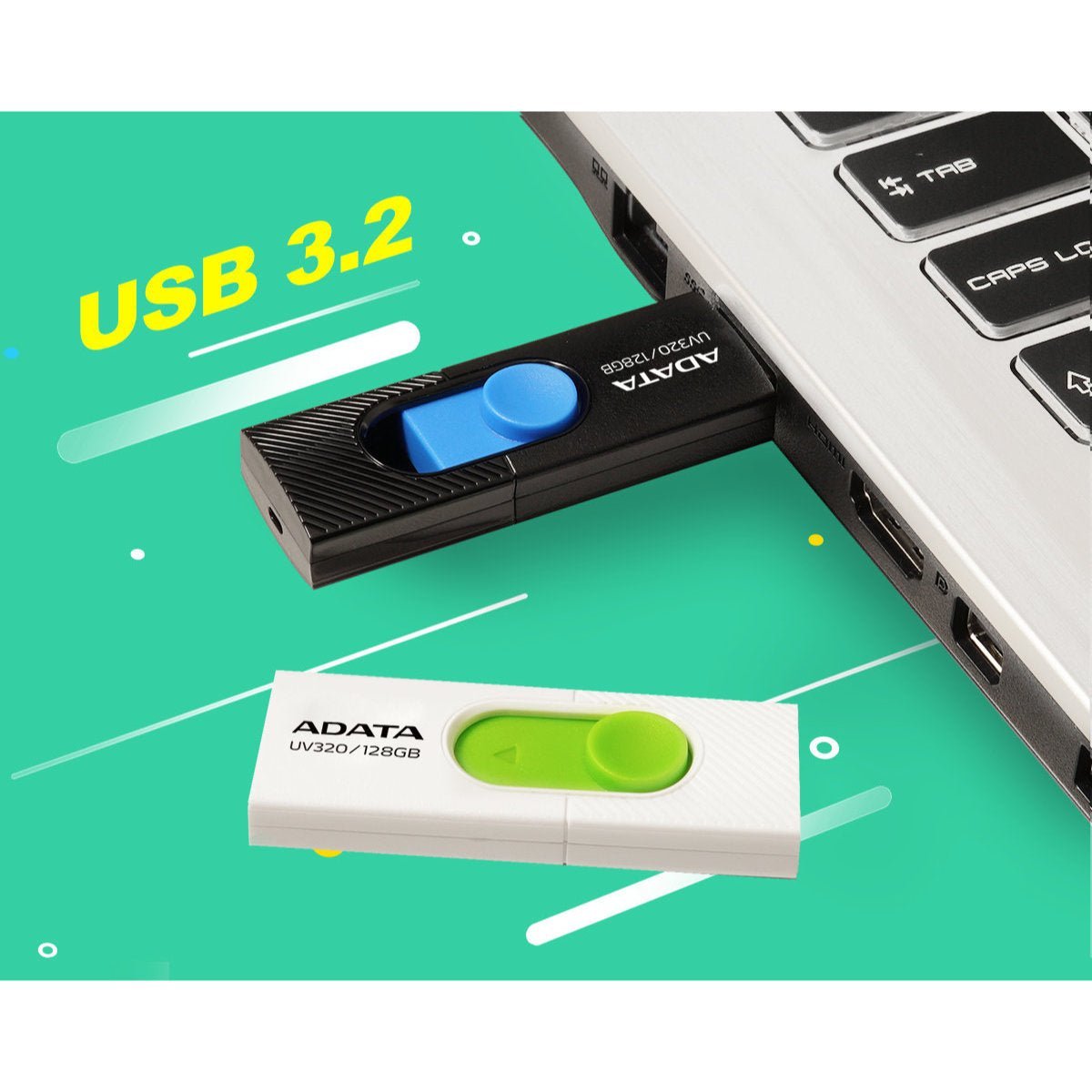 Storage ADATA UV320 USB 3.2 Flash Drive Sliding Connector - 64GB