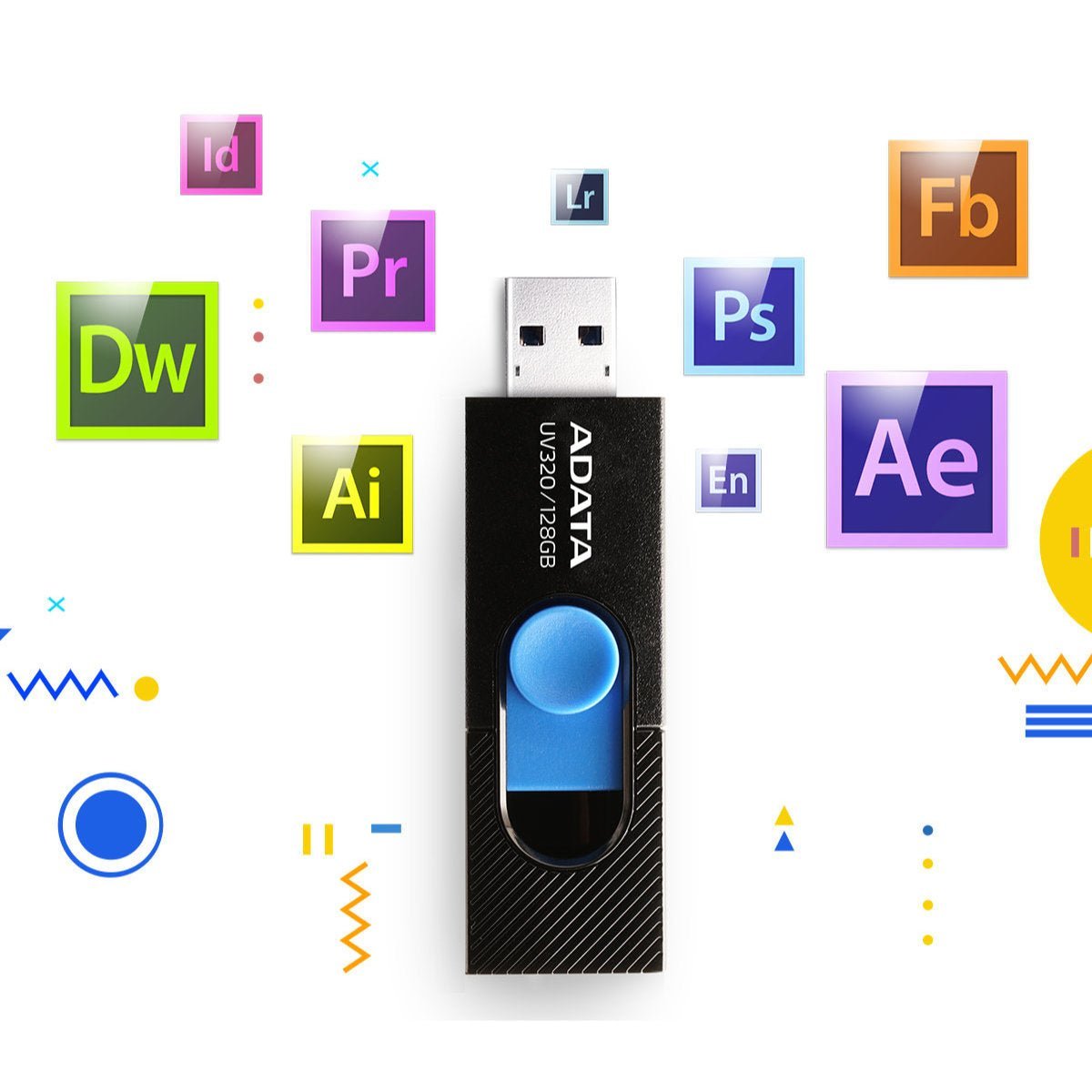 Storage ADATA UV320 USB 3.2 Flash Drive Sliding Connector - 64GB