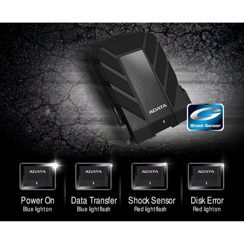 Storage ADATA HD710 Pro External Hard Drive USB 3.2 Military-Grade Shockproof Waterproof Rugged Design - 5TB