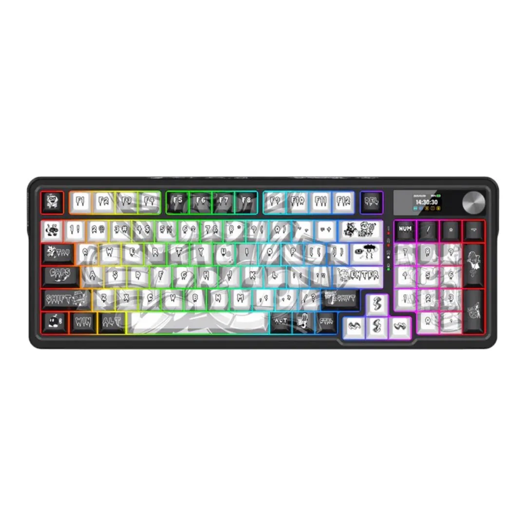 Keyboard Redragon ARTEMIS K719 PRO Anime Wireless — Black and white artwork