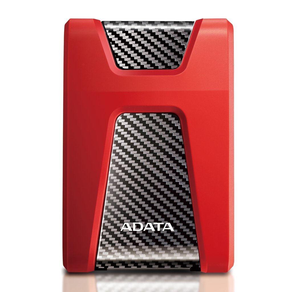 Storage ADATA HD650 External Hard Drive USB 3.2 Durable Shockproof Scratch-Resistant Rugged Design - 2TB — Red