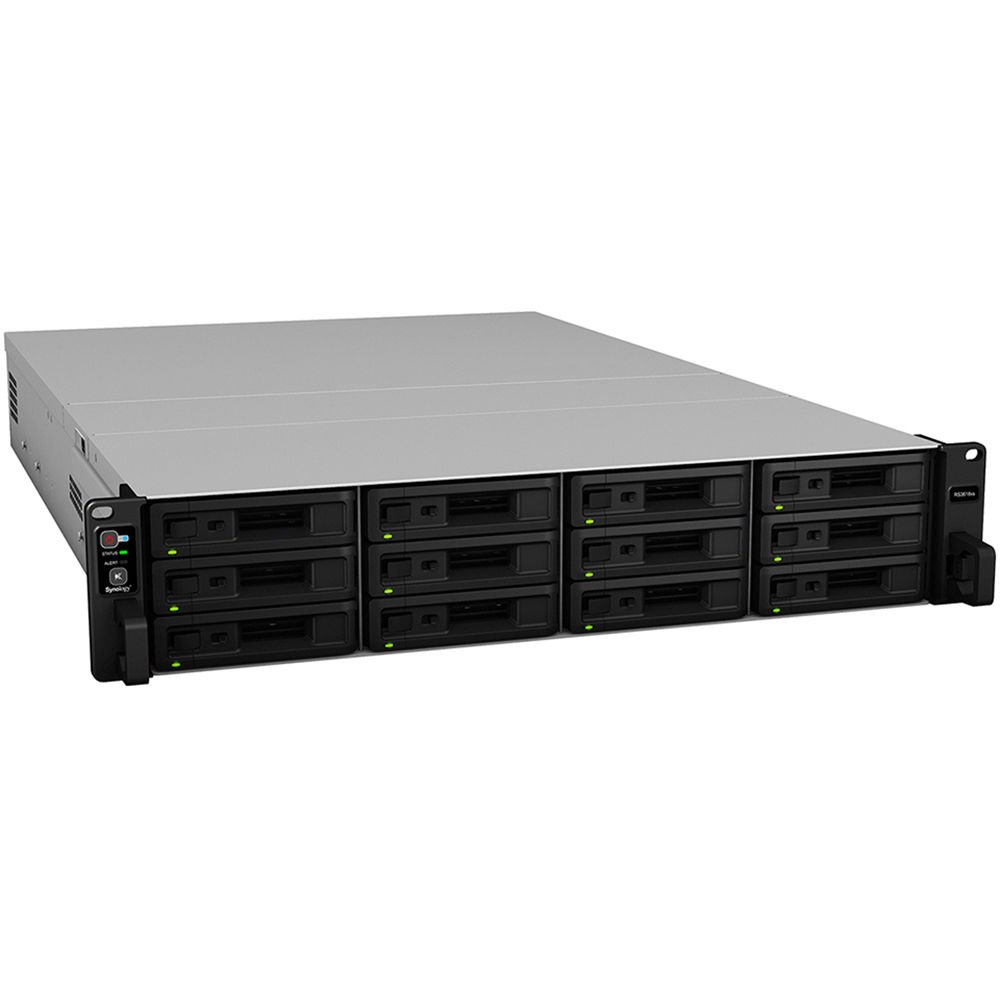 Storage Synology RackStation RS3618xs - 12-Bay 2U NAS, Intel Xeon D-1521, 8GB DDR4 ECC (Up to 64GB), 4x 1GbE, PCIe for 10GbE, Btrfs, Scalable to 36 Drives