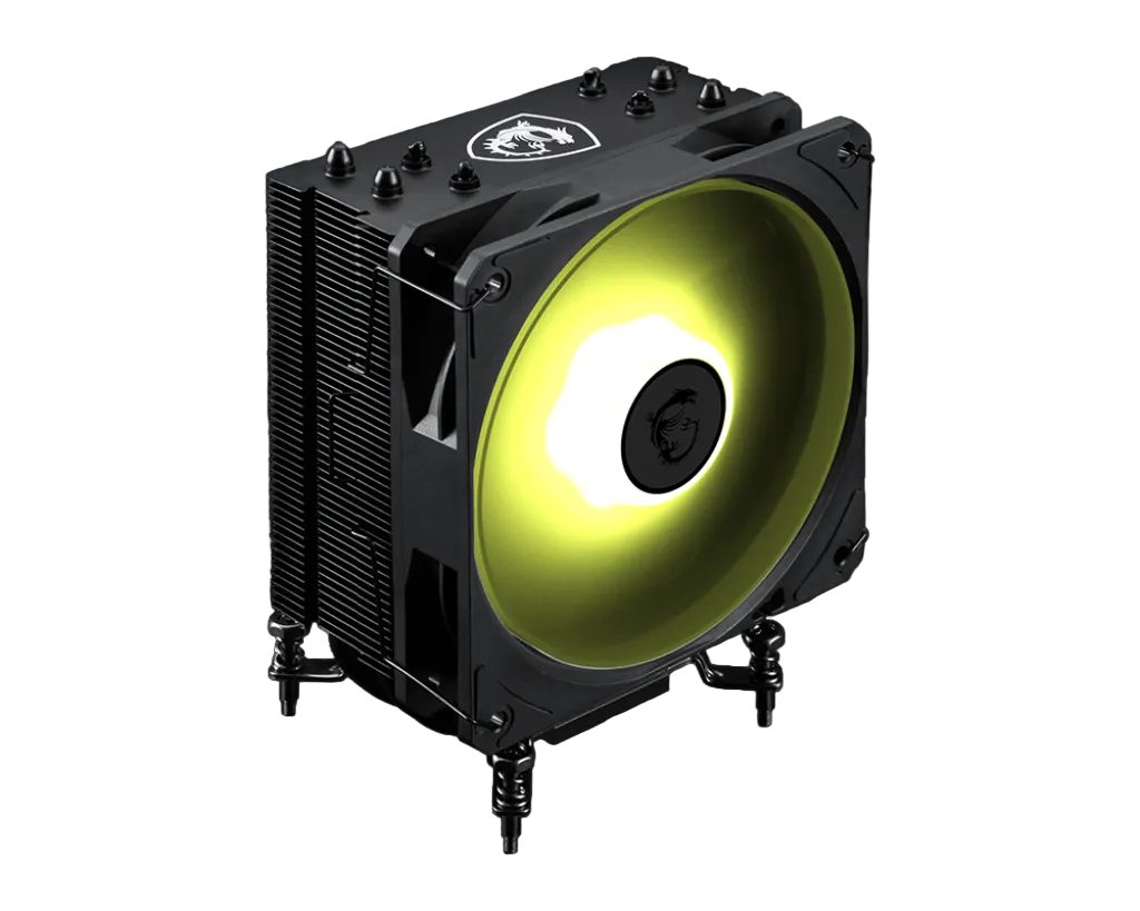 Cooler MSI MAG COREFROZR AA13 Air CPU Cooler - 120mm ARGB Fan, 4× 6mm Direct-Touch Heat Pipes, Rifle Bearing, Compact Tower, Supports Intel LGA1700/1851 & AMD AM5/AM4 — Black