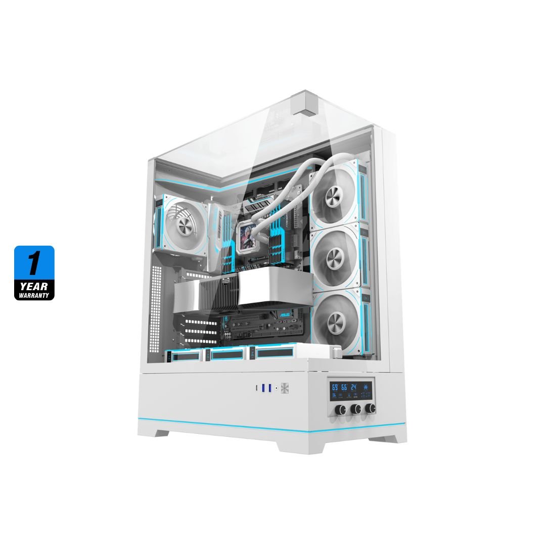 Case DarkFlash DY450L Pro Mid Tower Case, 1 Fan - White