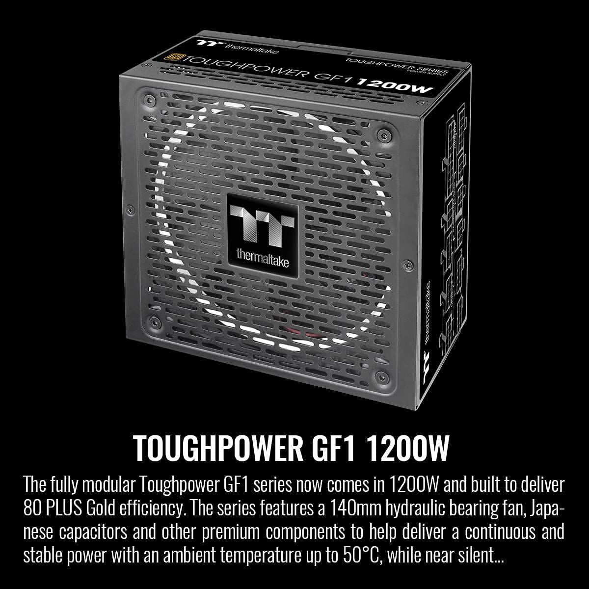 Power Supply Thermaltake Toughpower GF1 1200W - 80 PLUS Gold Fully Modular ATX PSU, Smart Zero 140 mm Fan