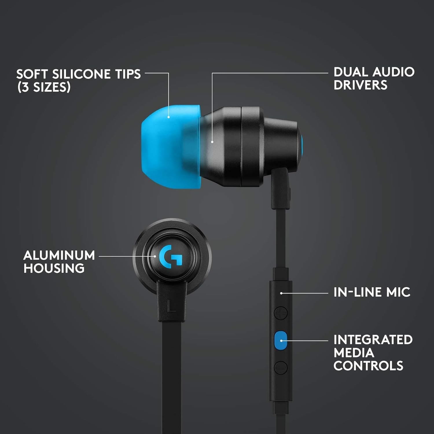 Headset Logitech G333 Gaming Earphones White