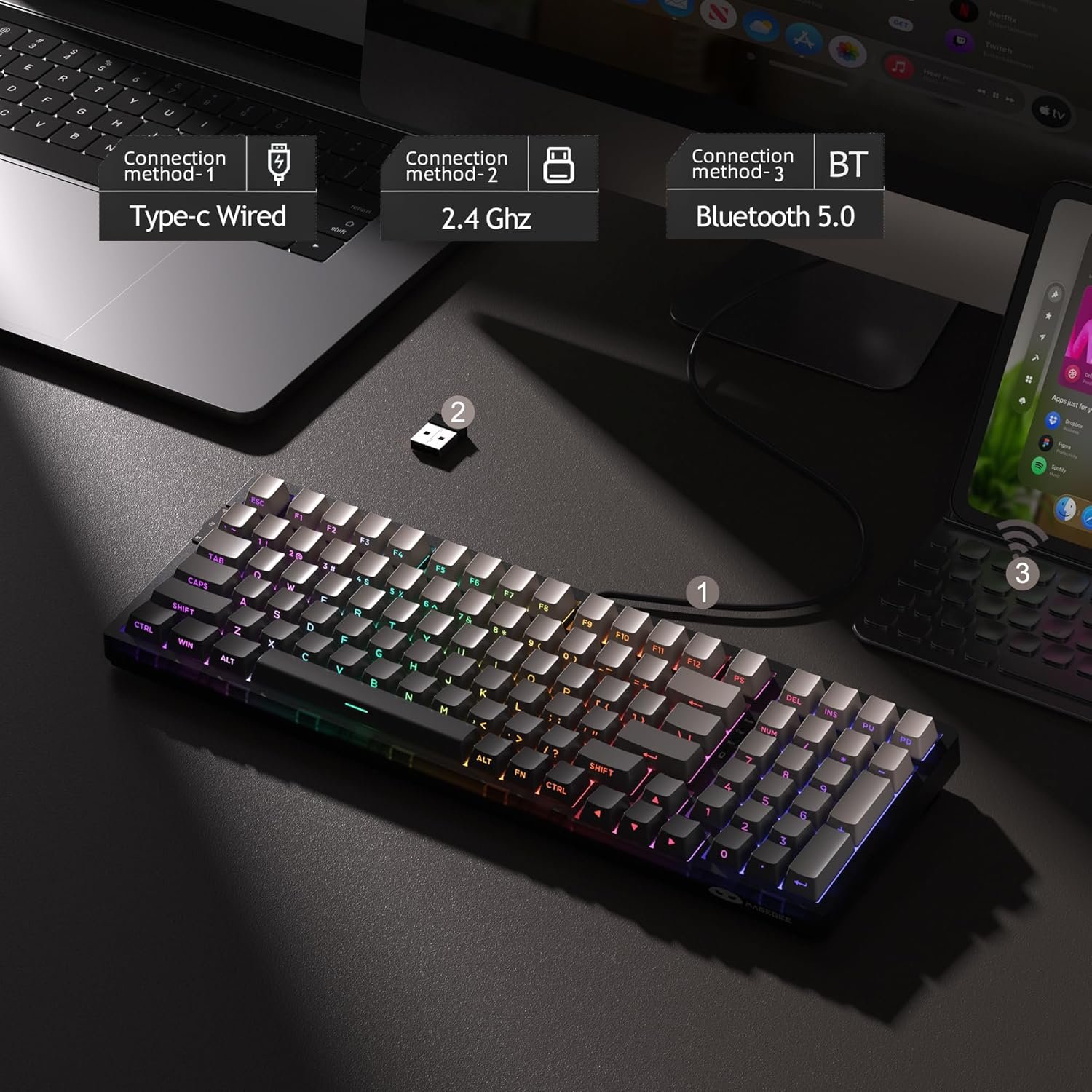 Keyboard MageGee Light100 Star Gray Wireless