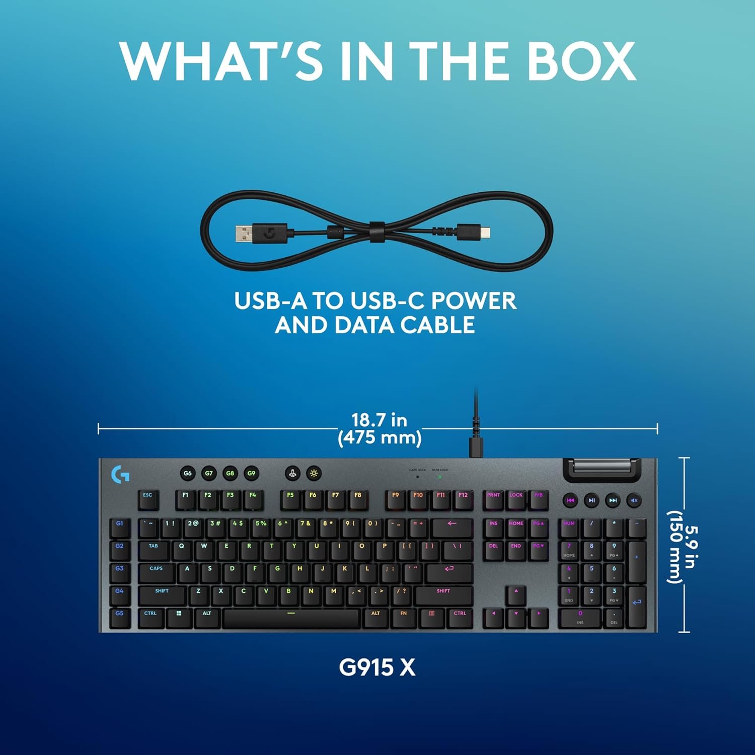 Keyboard Logitech G915 X Low-Profile Wired Black
