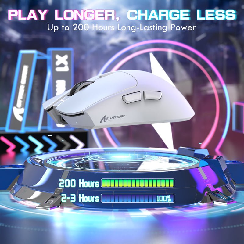 Mouse Attack Shark X1 Tri-Mode White