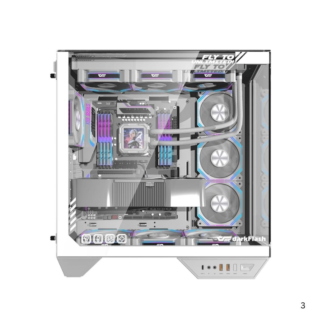 Case DarkFlash DY470 Mid Tower Case - White
