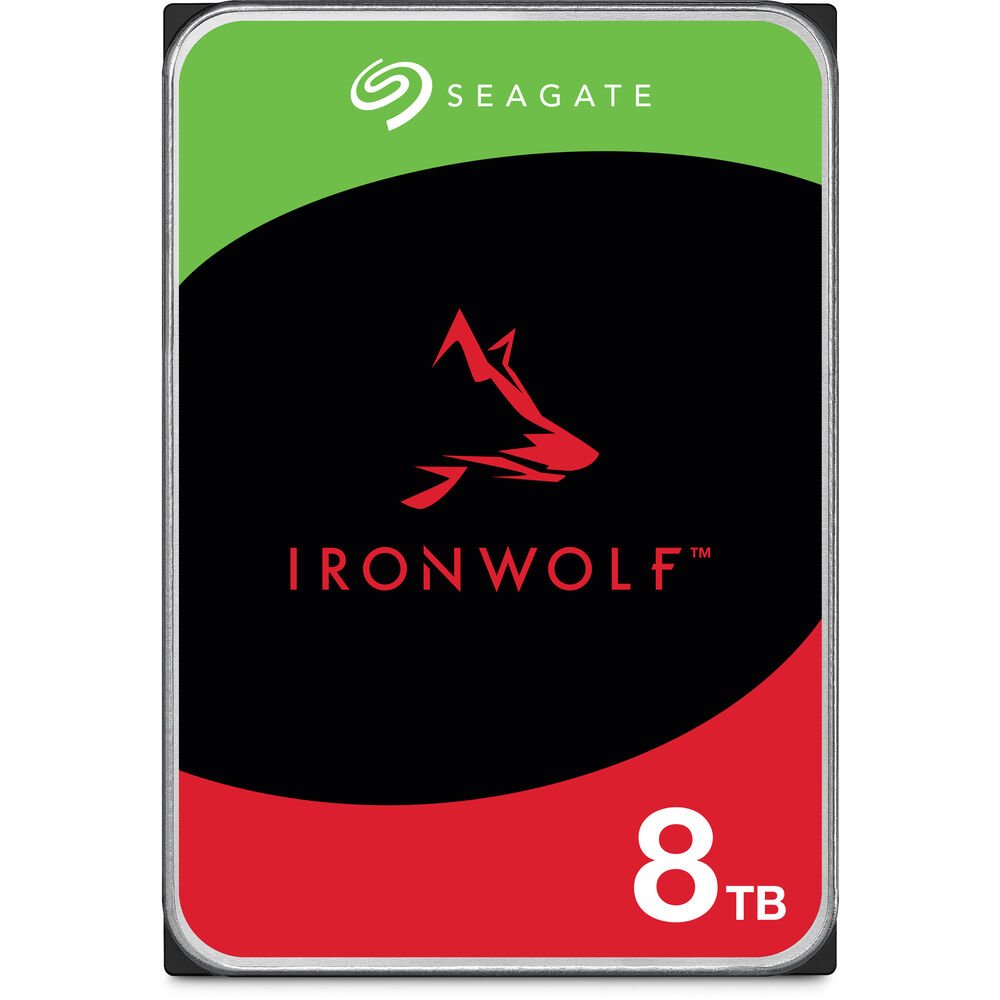 Storage Seagate IronWolf 8TB NAS HDD - 3.5" SATA 6Gb/s, 7200 RPM, 256MB Cache, 180TB/yr Workload, CMR, RV Sensors