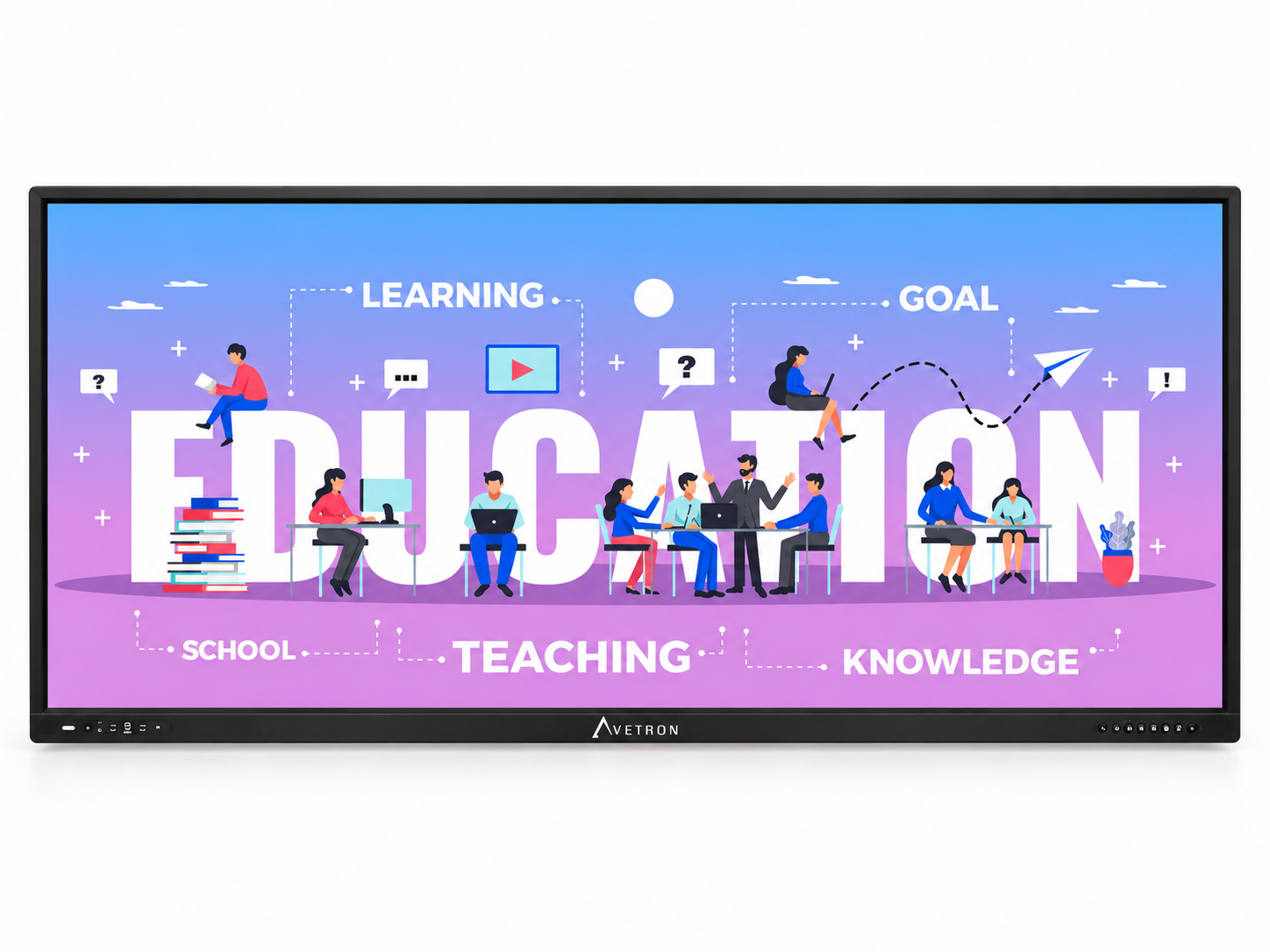 RAM Avetron Notion Pro Series 75" Interactive Panel - 4K UHD 3840×2160 D-LED, 50-Point Touch, Android 16, 16GB RAM, 256GB ROM, Wi-Fi 6, Bluetooth 5.2