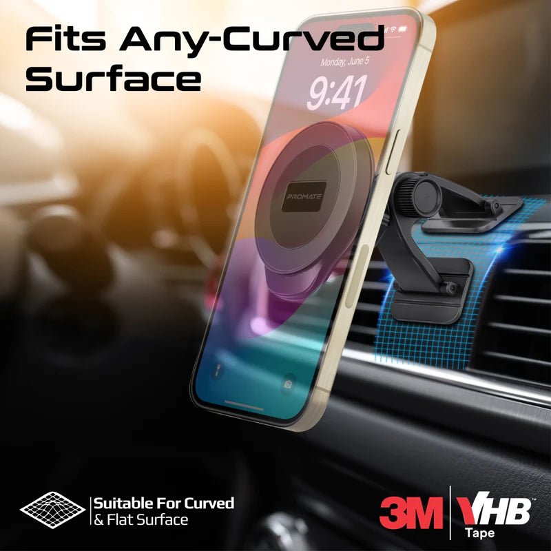 Cooler Promate ArcMount - 20-Magnet Cradleless 360° MagGrip™ Car Phone Holder for Curved Dashboards