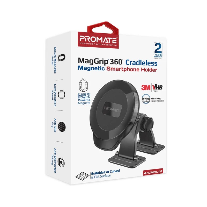 Cooler Promate ArcMount - 20-Magnet Cradleless 360° MagGrip™ Car Phone Holder for Curved Dashboards