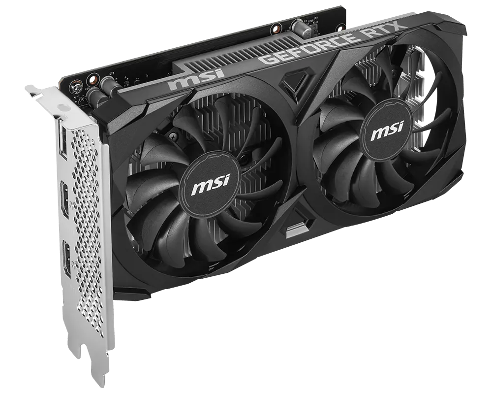 Graphics Card MSI GeForce RTX 3050 VENTUS 2X E 6G OC Graphics Card - NVIDIA RTX 3050, 6GB GDDR6, PCIe 4.0 x8, Dual Fan Cooling, HDMI 2.1, DisplayPort, 4K Support, Ampere Architecture