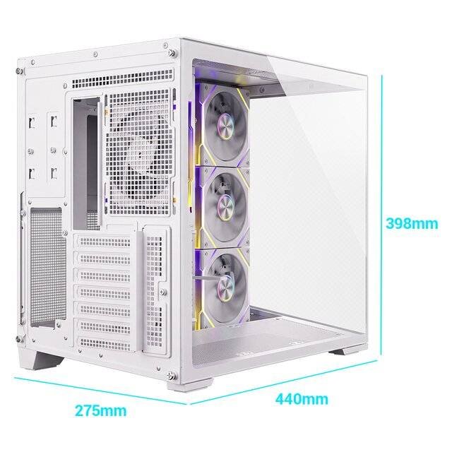Case ESGaming ES-Gaming Zero Max 7-Fan Case (White)