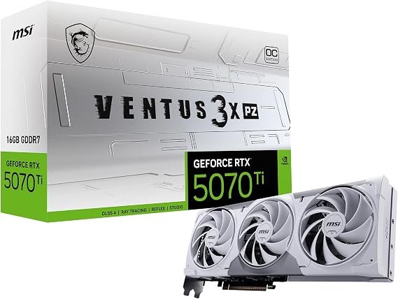 Graphics Card MSI GeForce RTX 5070 Ti 16G VENTUS 3X OC WHITE