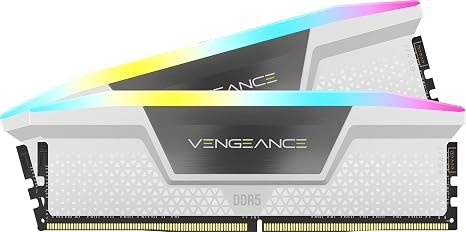 CORSAIR Vengeance RGB DDR5 RAM 32GB (2x16GB) Up to 6000MHz CL36-44-44-96 1.35V Intel XMP 3.0 / AMD EOXP White