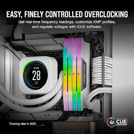 CORSAIR Vengeance RGB DDR5 RAM 32GB (2x16GB) Up to 6000MHz CL36-44-44-96 1.35V Intel XMP 3.0 / AMD EOXP White