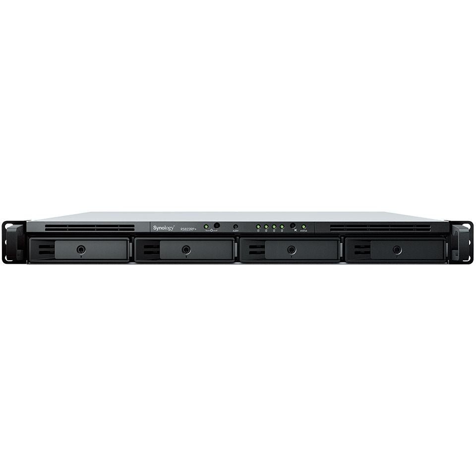 Storage Synology RackStation RS822+ - 4-Bay 1U NAS with AMD Ryzen V1500B, 2GB DDR4 ECC RAM, 4 x 1GbE Ports, Expandable to 8 Bays