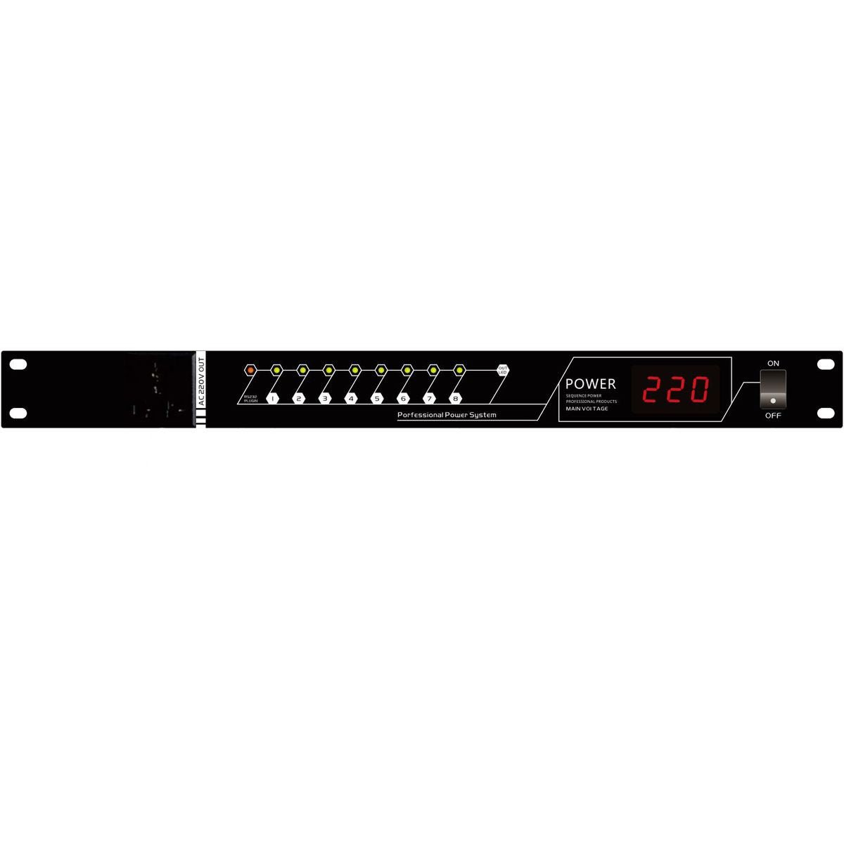 Power Supply CMX PA-308PS Power Supply Sequence Controller, 8+1 Channel, 40A Load, RS232, LCD Display, Universal Socket, for PA System Equipment
